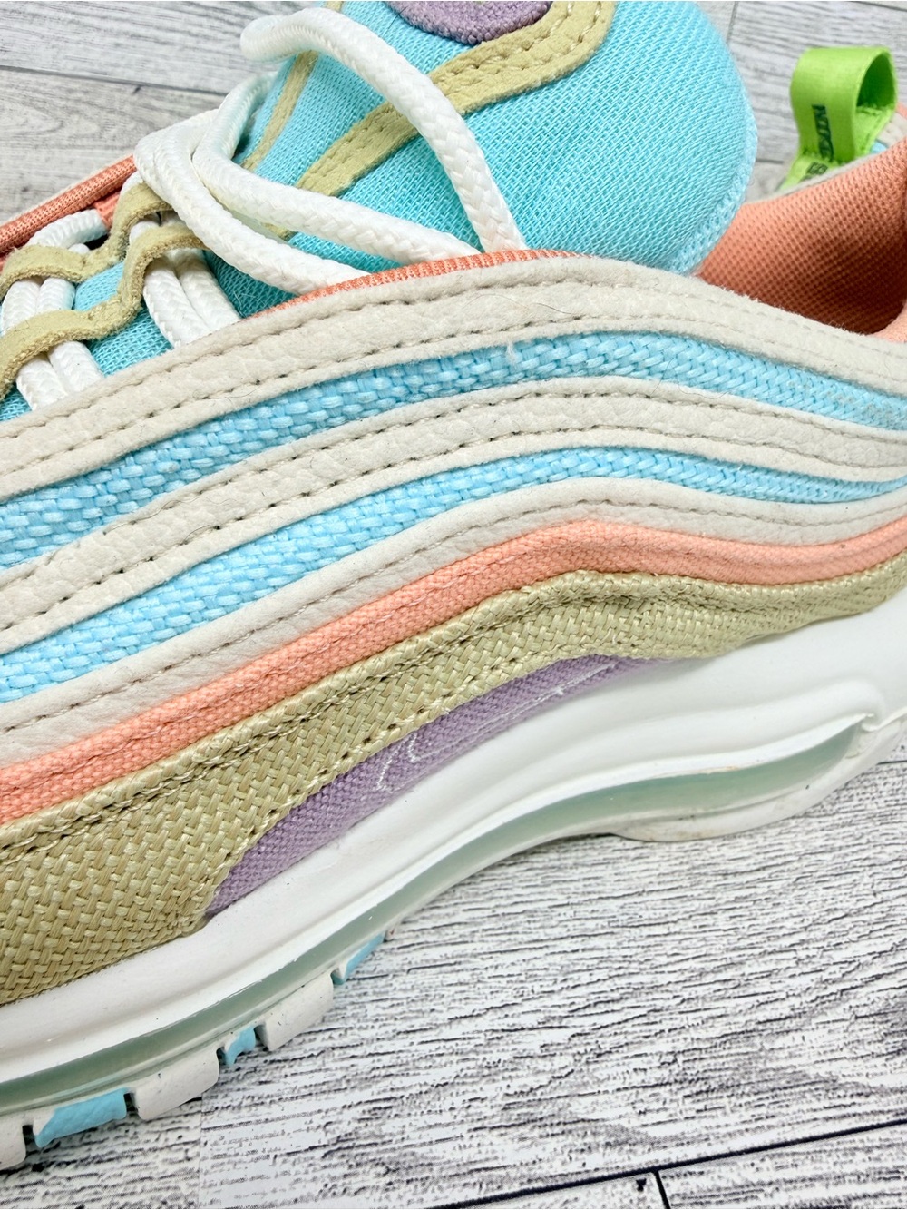 Nike Air Max 97 SE GS Sun Club Copa Sail Wheat Grass DQ-4126-400 7Y-8.5 Woman - Picture 11 of 11